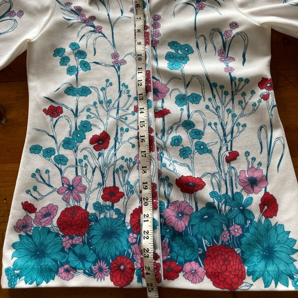 Vintage 70’s Polyester Double Knit Floral Shirt - Picture 6 of 8